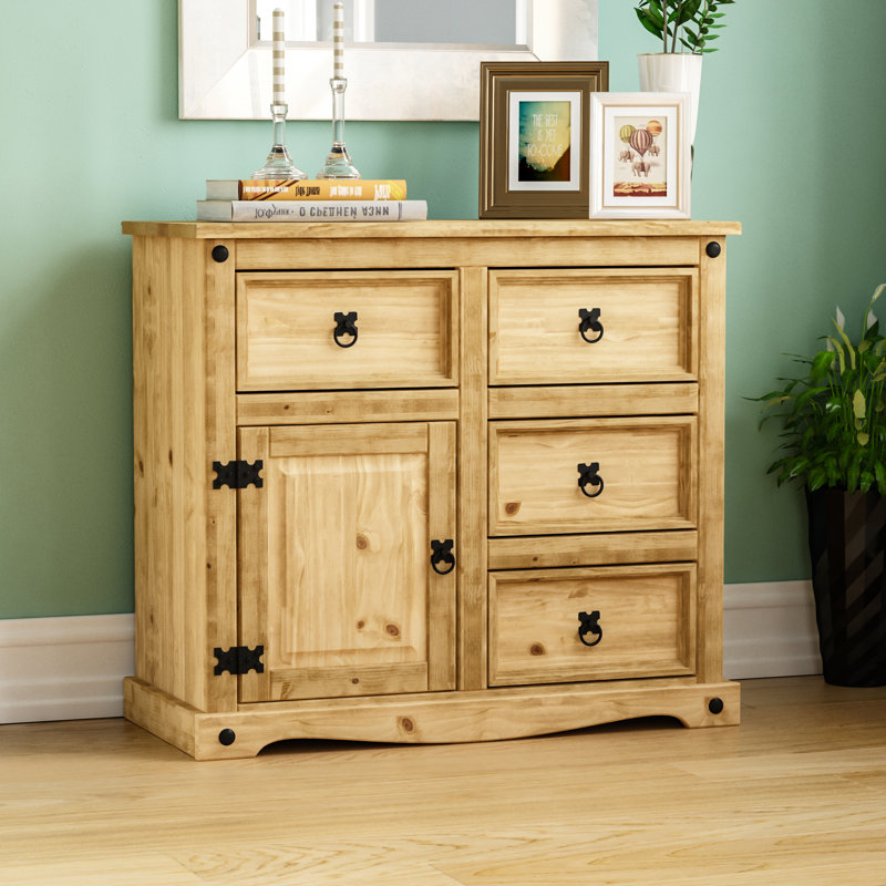 Doe Solid Wood 86cm W 4 - Drawer Chest of Drawers