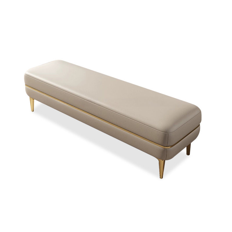 Banc rembourré orange, Gris clair, Gris clair