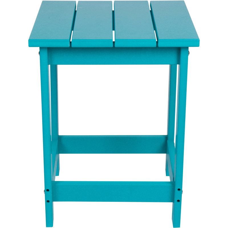Table d'appoint carrée en résine PEHD Adirondack Harper, Bleu