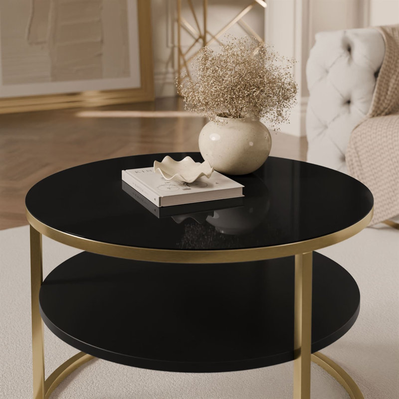 Coffee Table, black glass