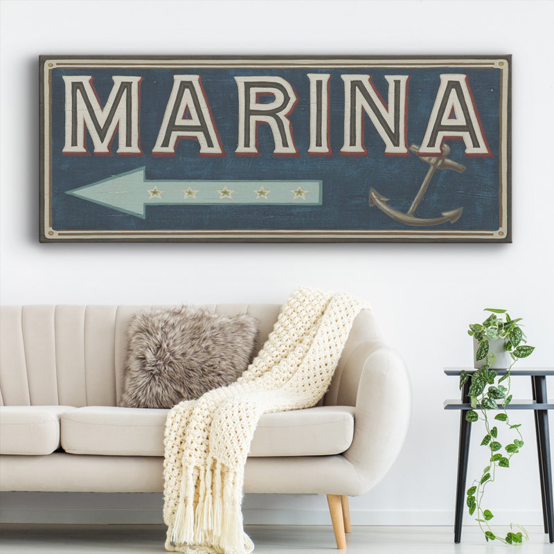 Toile tendue sur toile Shoreline Signs II, H 8 po x l 20 po x P 1,5 po