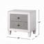 Table de chevet 2 tiroirs 2 tons gris rustique et blanc vieilli