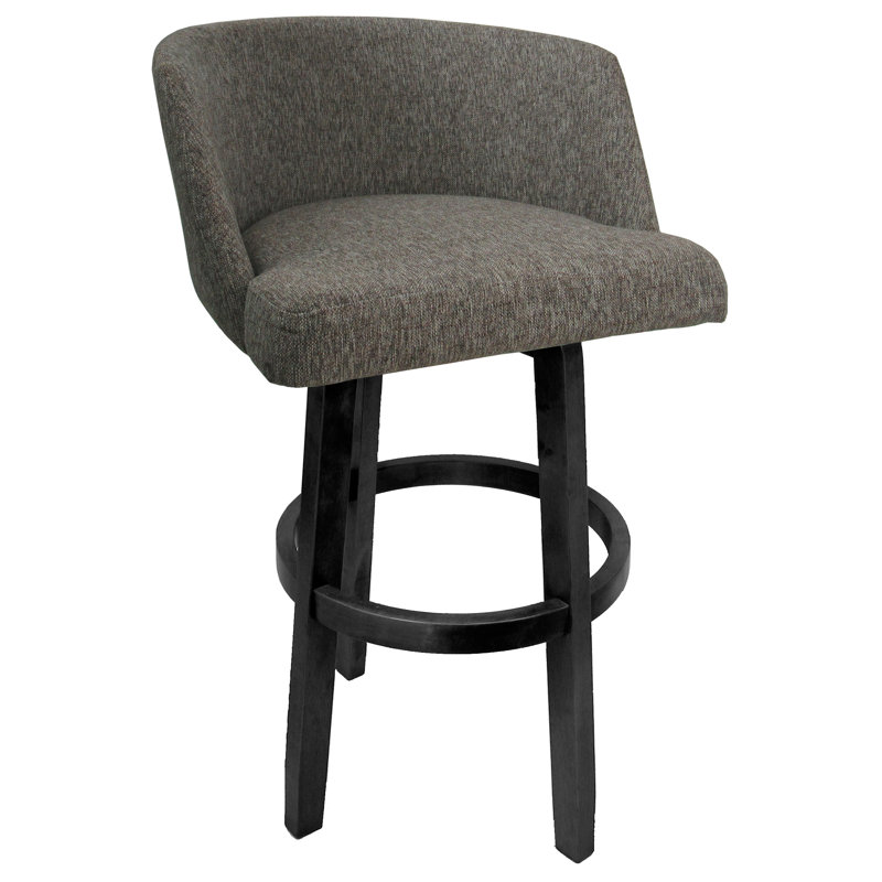 Tabouret pivotant Chetan, Gris clair, Tabouret de comptoir (siège d'une hauteur de 26 p
