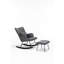 Chaise berçante pour chambre à coucher - Fauteuil coulissant robuste en tissu gris avec coussin lombaire