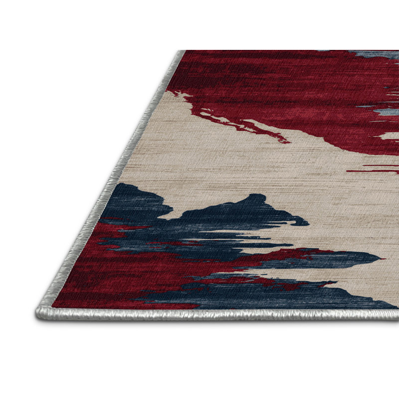 Tapis beige lavable à la machine, Rond 7 pi