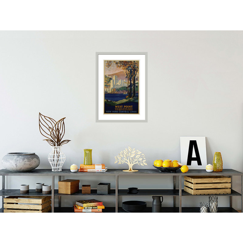 «West Point - New York Central Lines», affiche de voyage par Frank Hazell - impression giclée encadrée, 29.5" H x 21.68" W