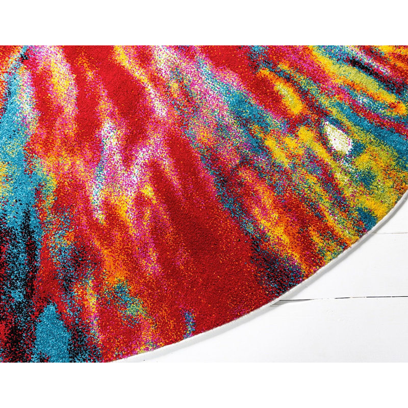 Tanguay Abstract Indoor Rug, Round 6'