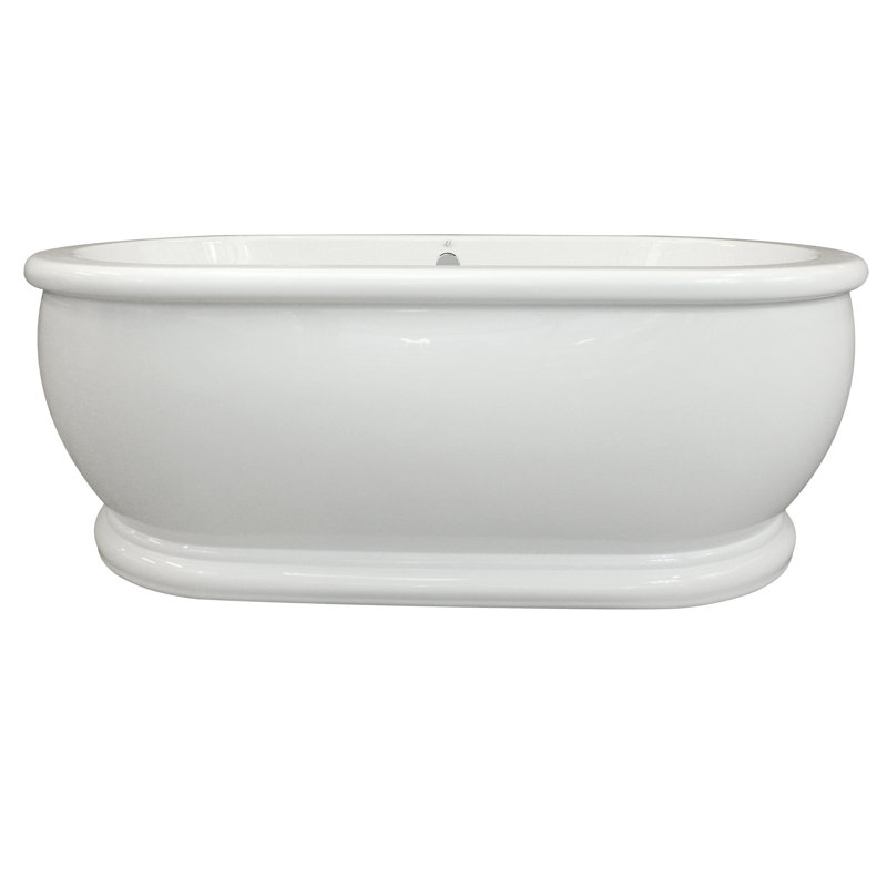 Domingo 66'' L Freestanding Soaking Bathtub, Polished Chrome