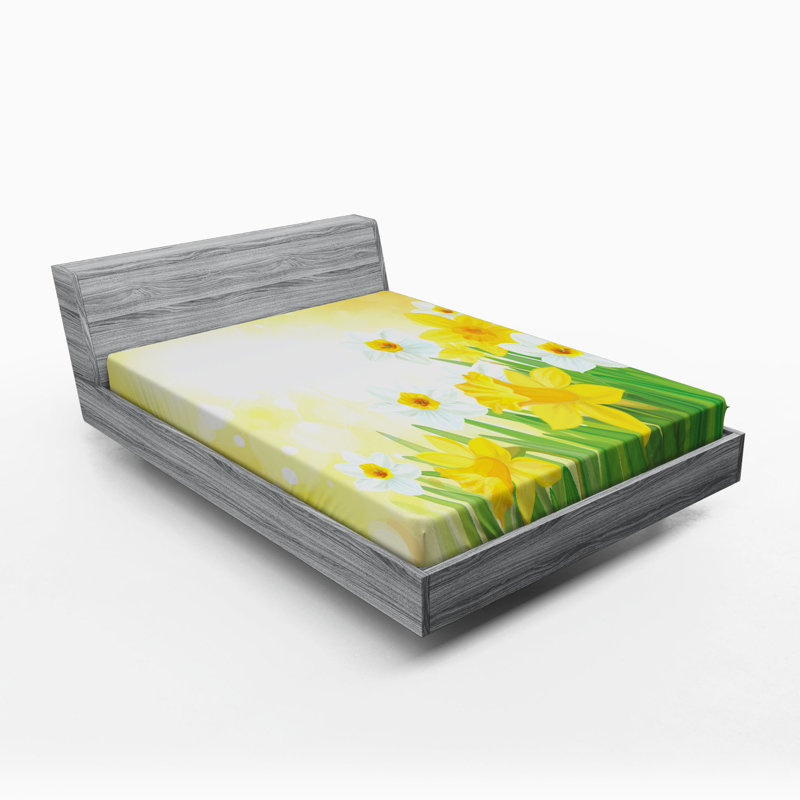 Microfiber Floral Fitted Sheet, Full Fitted Sheet
