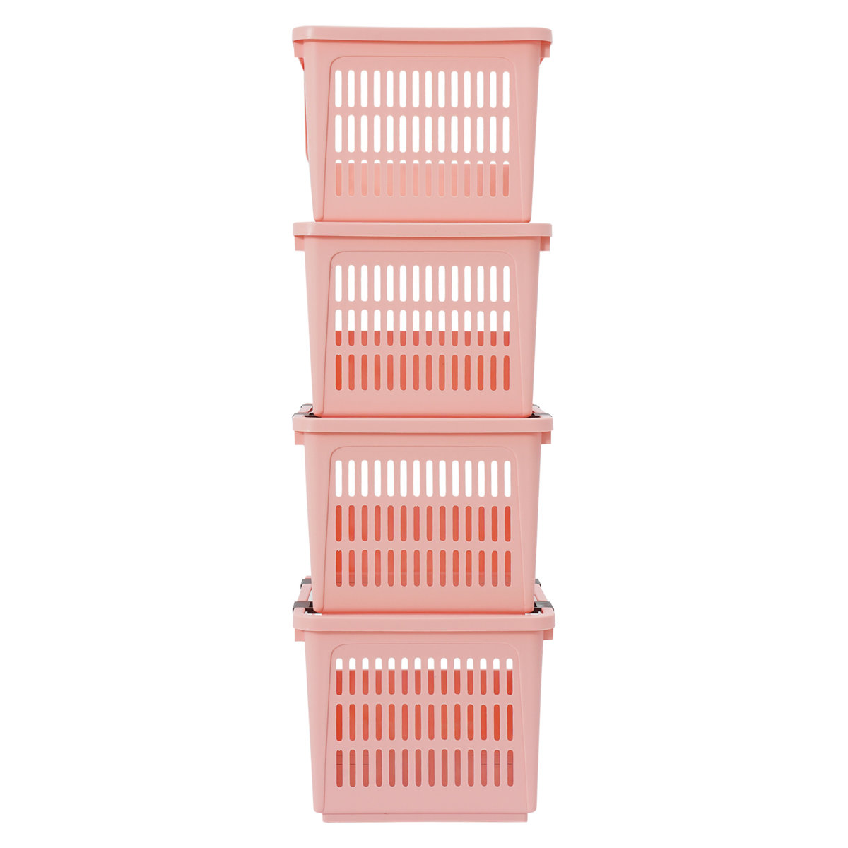 11" 4PCS Stacking Storage Baskets Rectangular Stackable Organizer Storage Bins Modern