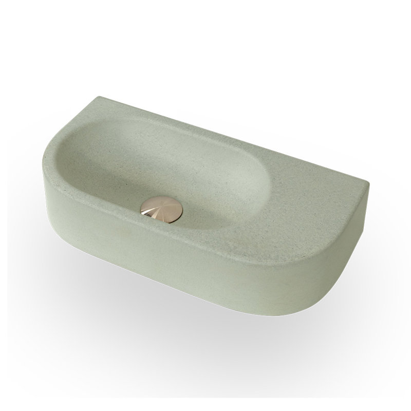 Newterra 21.75" Wall/Vessel Bathroom Sink, Matcha, No Holes