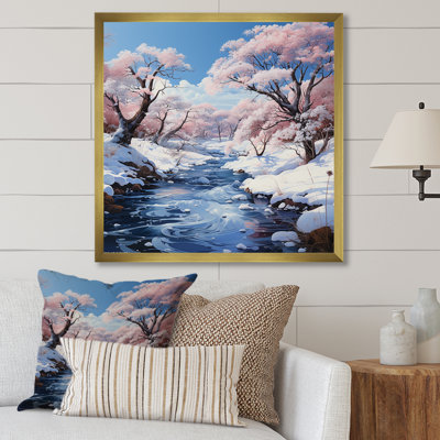 «Winter River Snow Charm Landscape», impressions sur toile