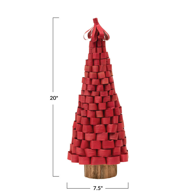 Buri Leaf Loop Christmas Tree, 20" H x 7.5" W x 7.5" D