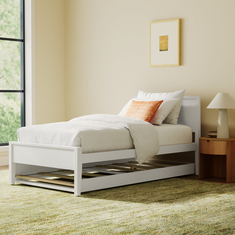 Rosenthal Solid Wood Trundle Bed, White, Twin