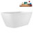 63" Streamline Soaking Glossy White Freestanding Tub and Tray With Internal Drain-101412844