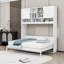 Grand lit escamotable en bois avec tablettes