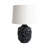 Navy Blue 25" Coastal Discs Table Lamp, Ceramic And Linen