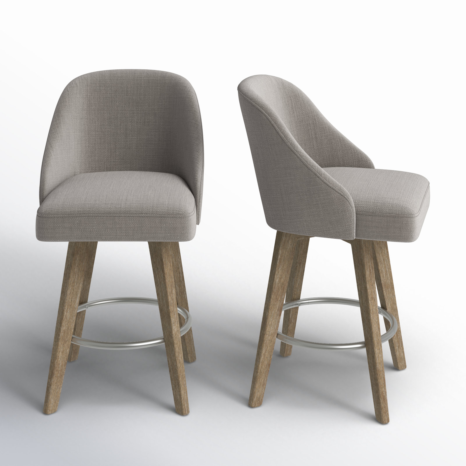 Radcliffe Swivel Stool Color Gray Number of Stools 2 Seat Height Counter Stool 25.75 Seat Height