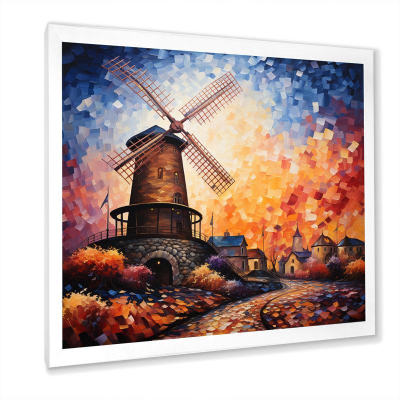 Mill Wind Serenade in Motion - impression, H 30 po x l 30 po x P 1 po, Toile encadrée blanche avec une seule photo