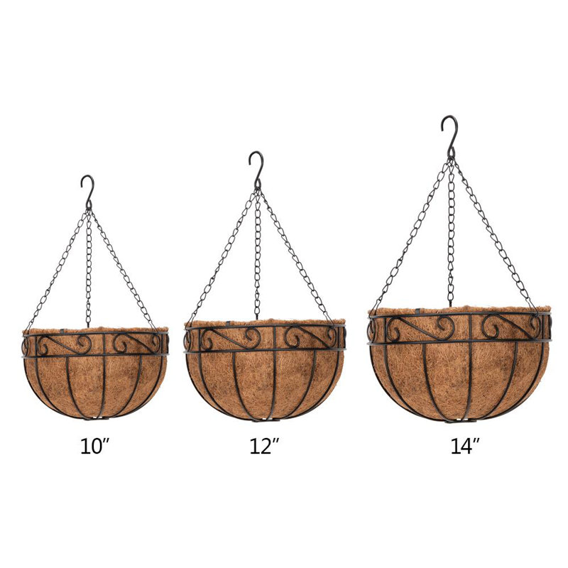 Pot à fleurs suspendu 4 pièces Lamarr, H 6 po x l 12 po x P 12 po