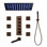 BathSelect 40 inches Monarc LED Shower System Complete Set with Mixer & Body Jets