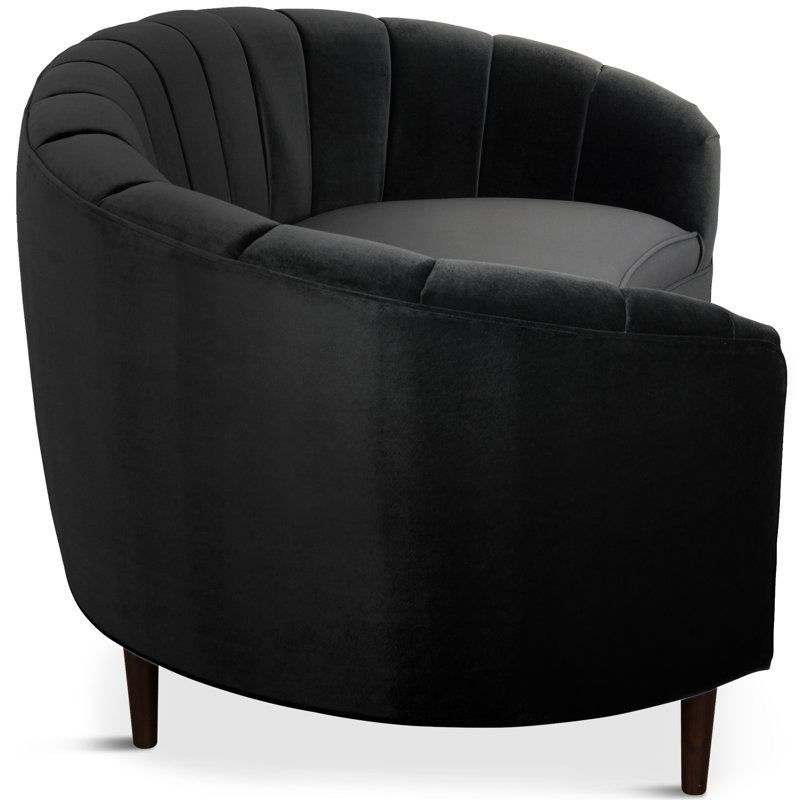 Dundee 85'' Velvet Sofa, Black