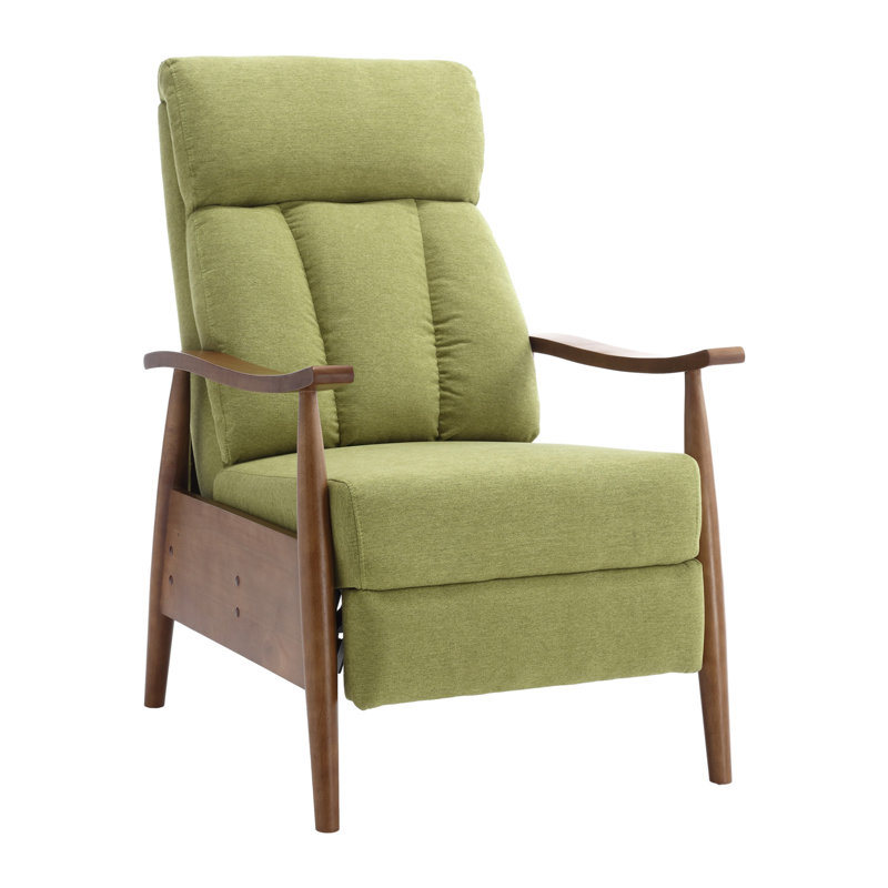 Fauteuil à cadre en bois, fauteuil d'appoint moderne pour le salon, Vert olive