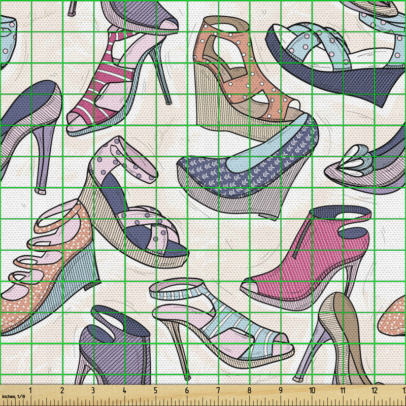 Chizuko Doodle Shoes Elements Women High Heels Multi-Purpose Fabric