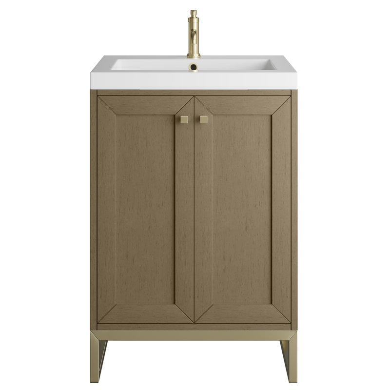 Chianti 23.6'' W Single Vanity, Radiant Gold, Walnut Whisper