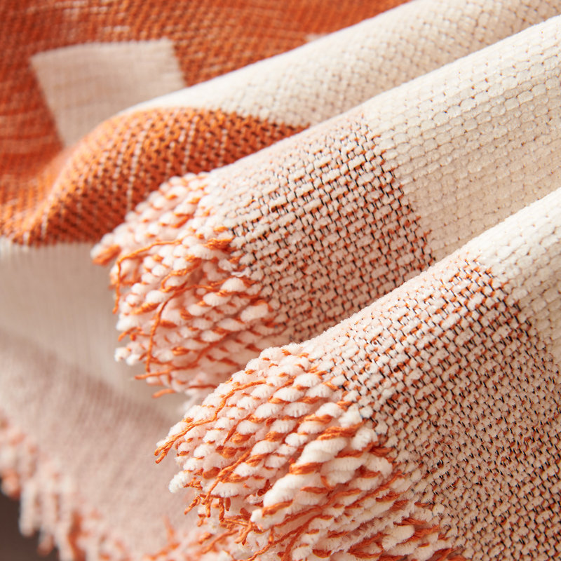 Housse pour canapé modulaire Boho Chenille, H 71 po x l 134 po x P 0,1 po, Orange