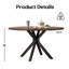 Table de salle à manger ronde en bois massif de 47,2 pouces pour 4 à 6 personnes avec base piédestal en X entrecroisée, durable et élégante