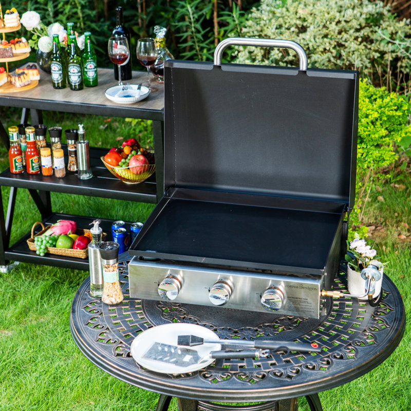 Barbecue au gaz portatif à 3 brûleurs Alphamarts 24 000 BTU