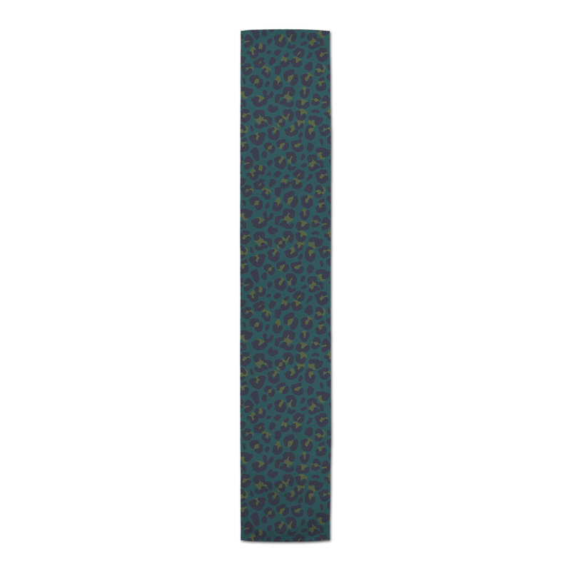 Dunihue Animal Print Cotton Blend Table Runner, 72" L x 16" W, Blue