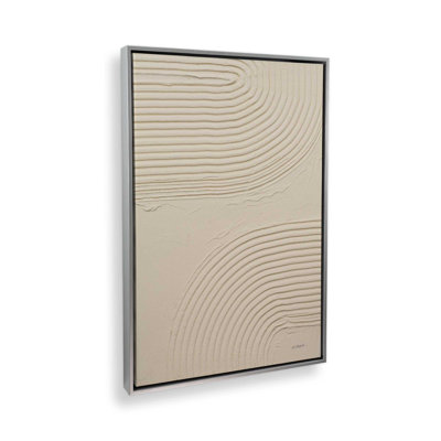 Echoed Curves in Beige II Canvas Print