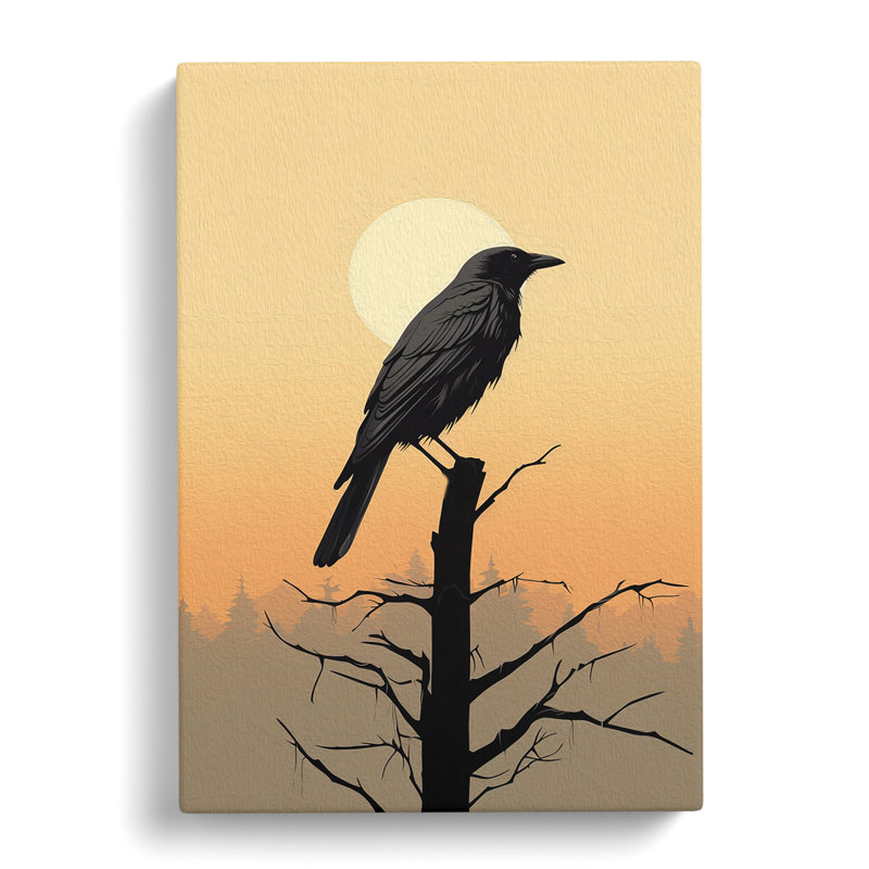 Crow Minimalism - Print, 50cm H x 35cm W x 3cm D