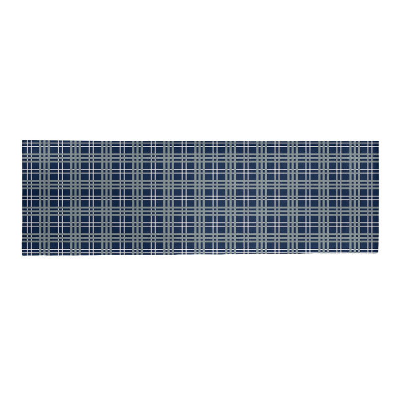 Tapis à carreaux bleu, Tapis de couloir 2 pi 6 po x 8 pi