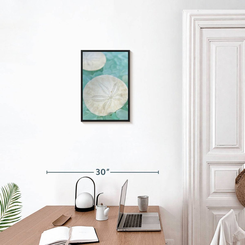 Verre de mer III, 13 po x 19 po, Cadre flottant noir