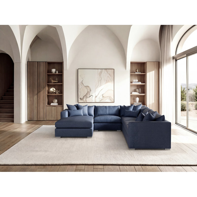 Sectional, Blue Chenille