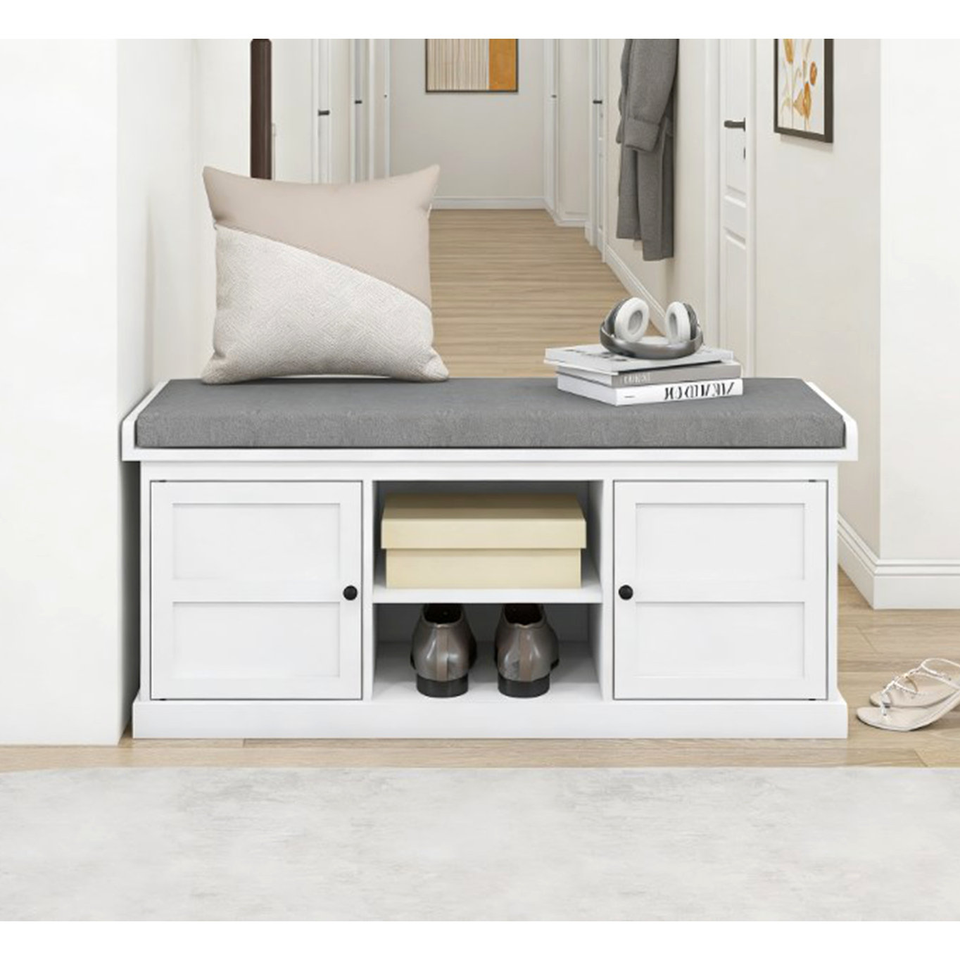 Ebern Designs Entryway Bench Seat,Shoe Storage Bench With Cushioned