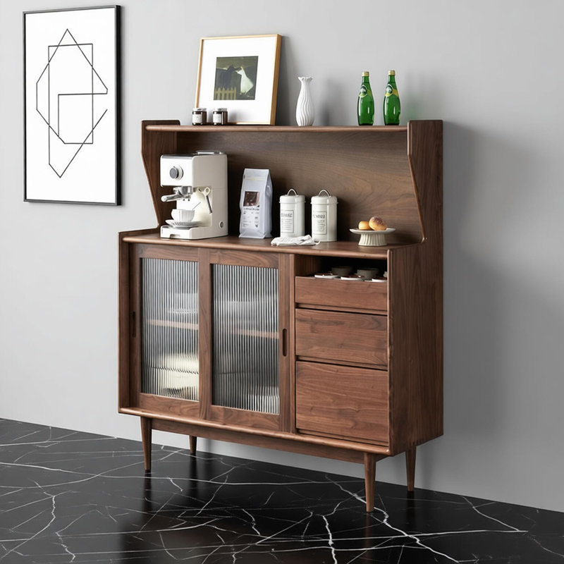 Multi-functional storage solid wood sideboard, 49.61" H x 47.24" W x 15.74" D