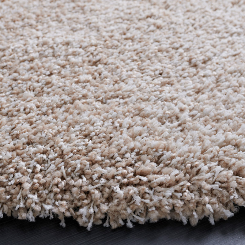 Tapis performance à poil long de couleur unie Vandoren, Rond 4 pi, Beige