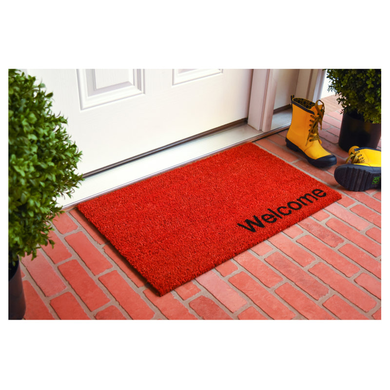 Kasper Non-Slip Doormat, 17" W x 29" L, Red