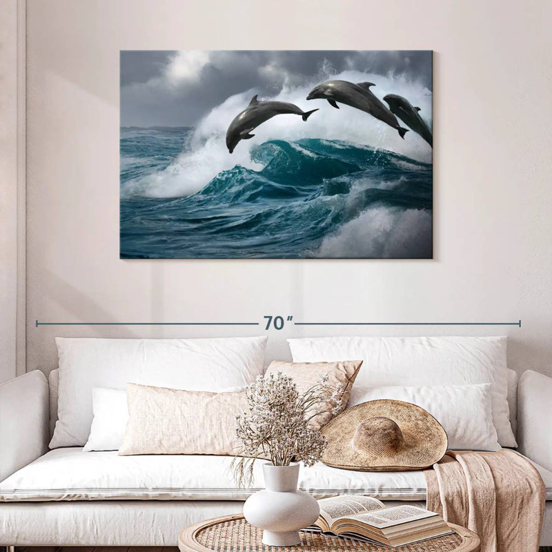 Leaping Dolphins, 30" H x 45" W