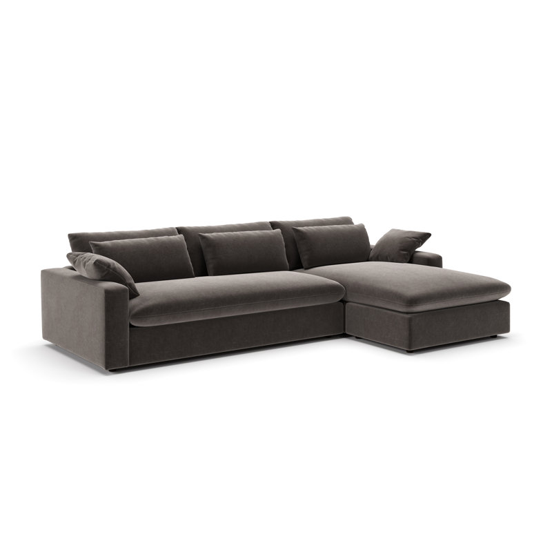 Remy Chaise Sectional, Right Hand Facing, Andrew Espresso Performance Chenille