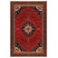 Tapis marocain rouge en coton et polyester à imprimé numérique Alba Collection-49710362