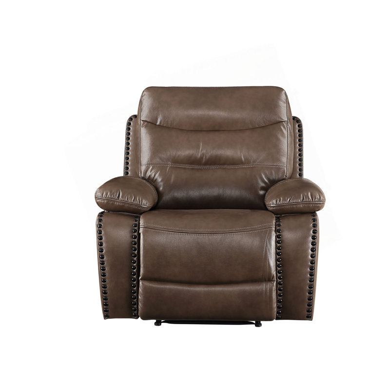 Fauteuil inclinable électrique brun avec accoudoirs coussinés
