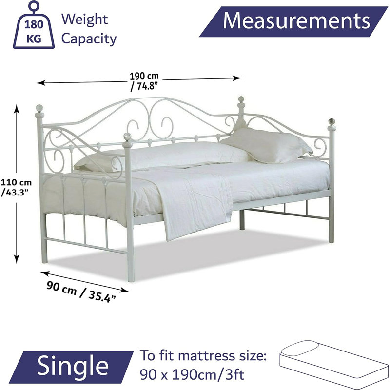 Barile Metal Daybed with Mattress