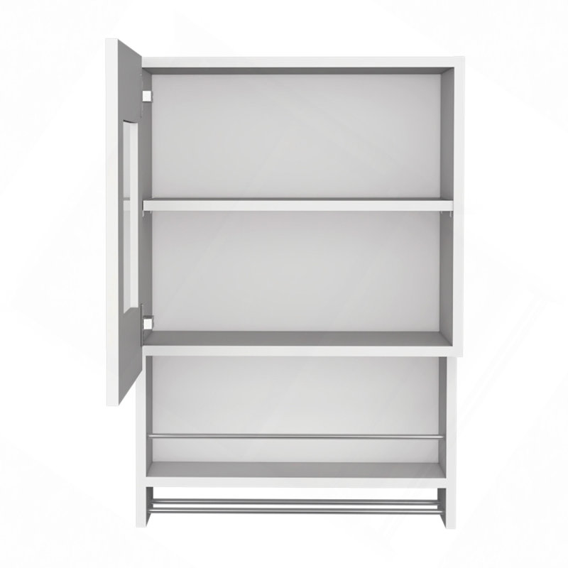 Kitchen Wall Cabinet 29" H, With Towel Rack And Spice Rack, One Door, Two Internal Shelves