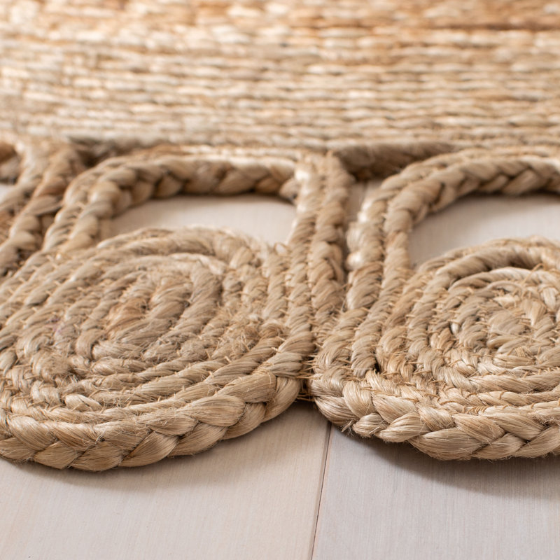 Salacia Natural Fiber Hand Woven Jute Solid Color Rug, Round 4'