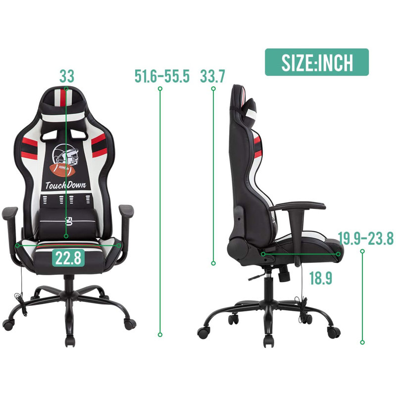 Chaise de jeu PC et de course, Noir